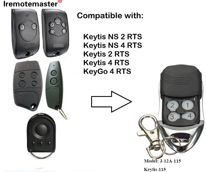 No Keytis NS 2 RTS Keytis NS 4 RTS kaʻa kaʻa puka mana mamao 433.42MHz