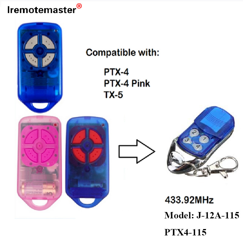 No ka PTX4 433.92 MHz Rolling Code Garage Door Remote Control