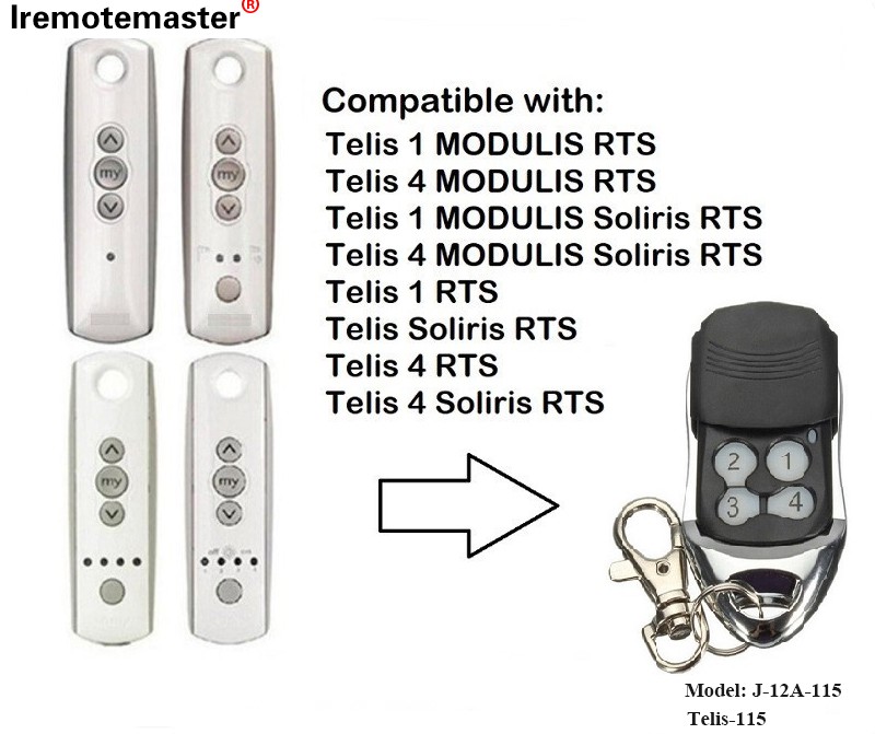 No Telis 1 RTS Telis Soliris RTS 4 RTS kaʻa kaʻa puka kaʻa mamao 433.42MHz